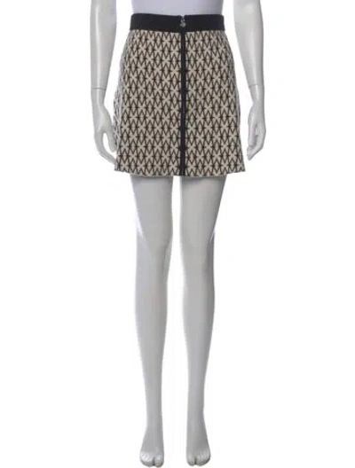 Pre-owned Maje Patterned Mini Skirt In Black