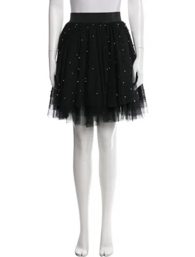 Pre-owned Maje Patterned Mini Skirt In Black