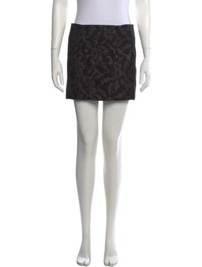 Pre-owned Maje Patterned Mini Skirt In Black