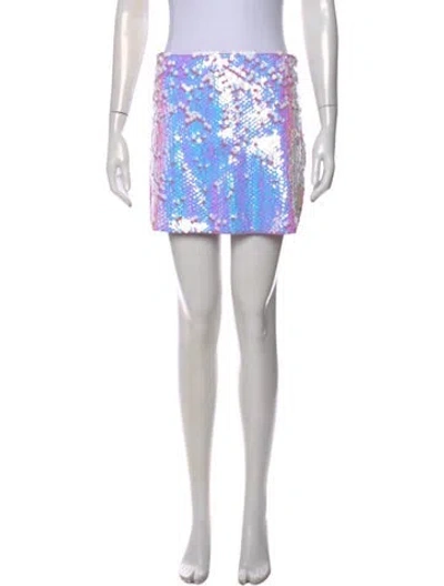 Pre-owned Maje Patterned Mini Skirt In Black