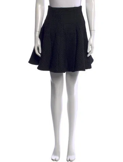 Pre-owned Maje Patterned Mini Skirt In Black