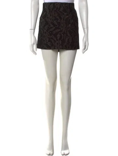 Pre-owned Maje Patterned Mini Skirt In Black