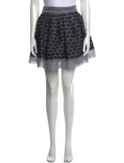 Pre-owned Maje Patterned Mini Skirt In Black