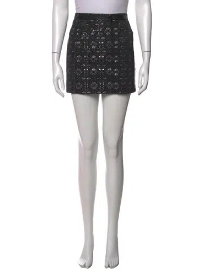 Pre-owned Maje Patterned Mini Skirt In Black