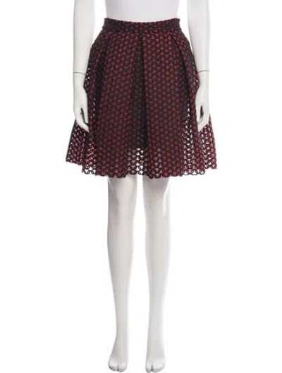 Pre-owned Maje Patterned Mini Skirt In Black/red
