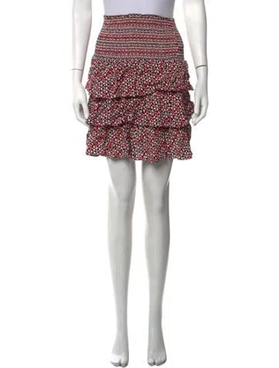 Pre-owned Maje Patterned Mini Skirt In Black/red/white