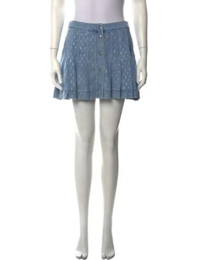 Pre-owned Maje Patterned Mini Skirt In Blue
