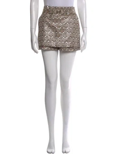 Pre-owned Maje Patterned Mini Skirt In Metallic/neutrals