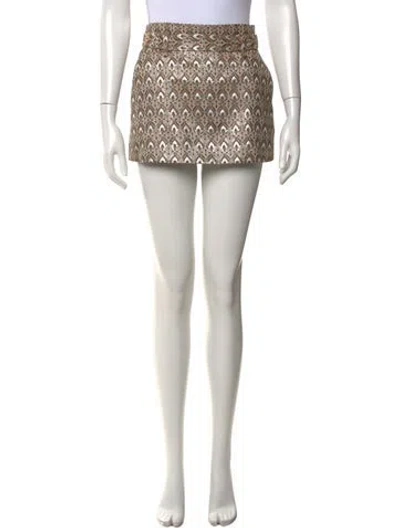 Pre-owned Maje Patterned Mini Skirt In Metallic/white