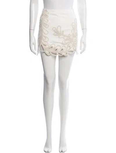 Pre-owned Maje Patterned Mini Skirt In Neutrals