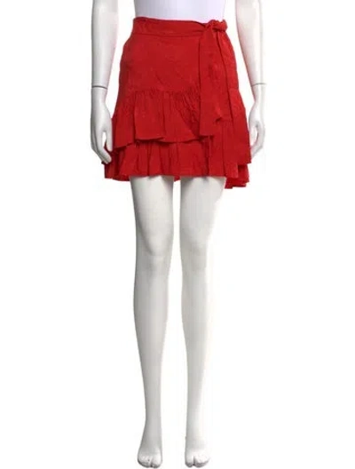 Pre-owned Maje Patterned Mini Skirt In Red