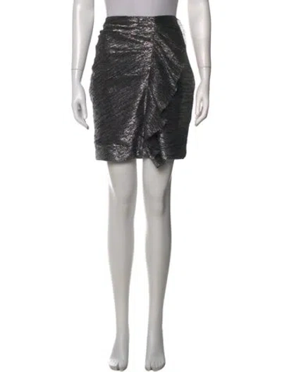 Pre-owned Maje Patterned Mini Skirt In Silver