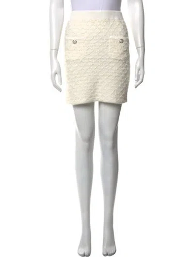 Pre-owned Maje Patterned Mini Skirt W/ Tags In Neutrals