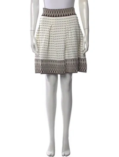 Pre-owned Maje Patterned Mini Skirt In White