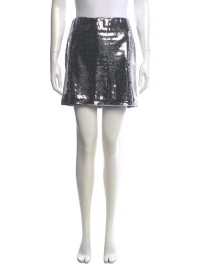 Pre-owned Maje Patterned Mini Skirt In White