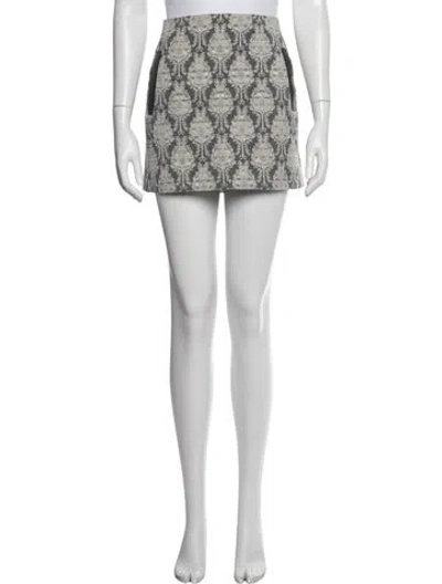 Pre-owned Maje Patterned Mini Skirt In White