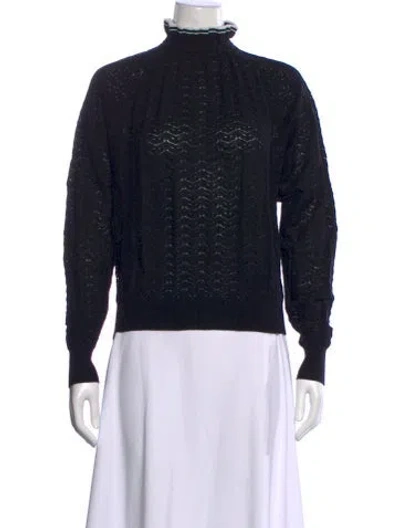 Pre-owned Maje Patterned Mock Neck Sweater In Multi
