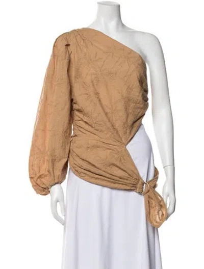 Pre-owned Maje Patterned One-shoulder Blouse In Neutrals