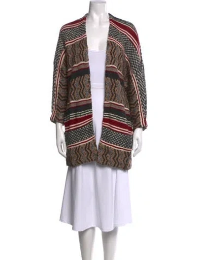 Pre-owned Maje Patterned Open Front Sweater
