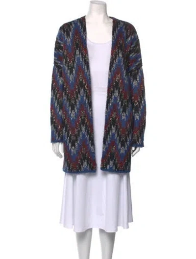 Pre-owned Maje Patterned Open Front Sweater In Multicolor