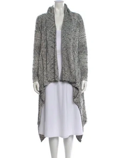 Pre-owned Maje Patterned Open Front Sweater W/ Tags In Multi