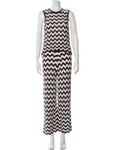 Pre-owned Maje Patterned Pant Set In Brown