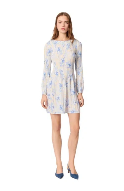 MAJE MAJE PATTERNED PLEATED DRESS