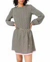 Maje Patterned Pleated Dress In Green