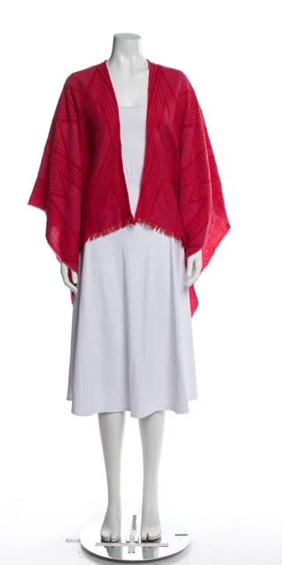 Pre-owned Maje Patterned Shawl In Pink/red