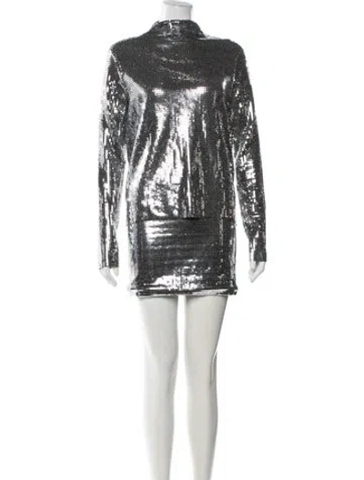 Pre-owned Maje Patterned Skirt Set W/ Tags In Silver