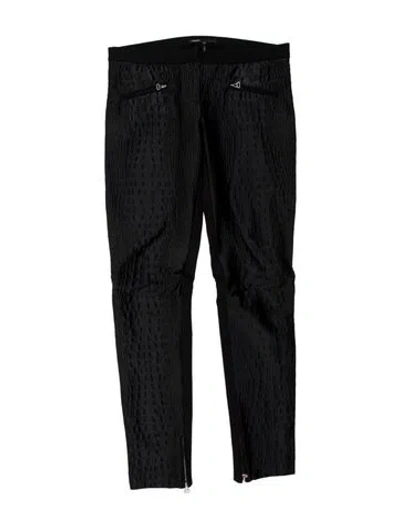 Pre-owned Maje Patterned Straight Leg Pants In Black