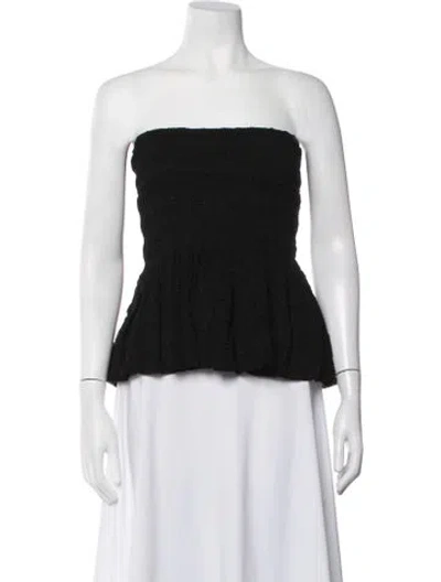 Pre-owned Maje Patterned Strapless Top In Black
