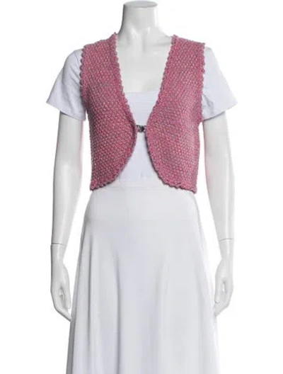 Pre-owned Maje Patterned Vest In Pink
