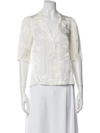 Pre-owned Maje Patterned V-neck Blouse In Neutral