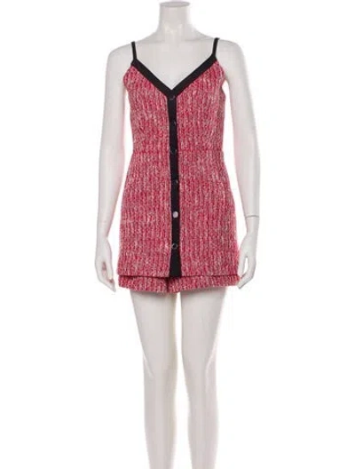 Pre-owned Maje Patterned V-neck Romper In Multi