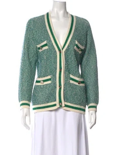 Pre-owned Maje Patterned V-neck Sweater