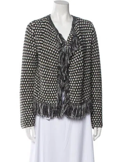 Pre-owned Maje Patterned V-neck Sweater In Neutral