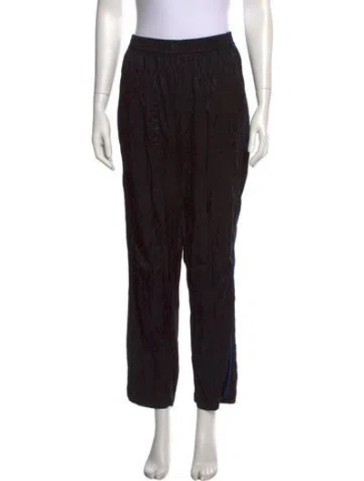 Pre-owned Maje Patterned Wide Leg Pants In Black