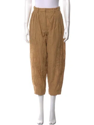 Pre-owned Maje Patterned Wide Leg Pants In Brown