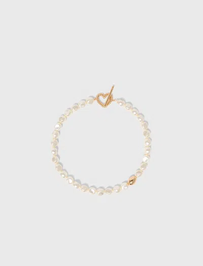 Maje Pearl Choker Necklace In Gold