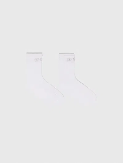 Maje Pearl Pointelle Socks In White