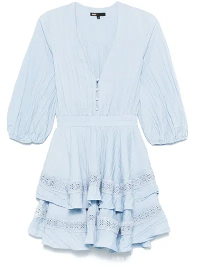 Maje Peplum-hem Mini Dress In Blue