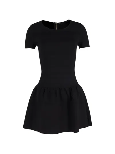 Pre-owned Maje Peplum Mini Dress In Black