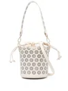 Maje Perforated Leather Bucket Bag In 中性色