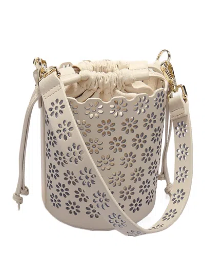 MAJE PERFORATED LEATHER BUCKET BAG