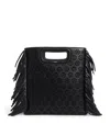 Maje Perforated Leather M Top Handle Bag In Black