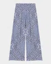 Maje Pidana Flowing Bandana Pants In Blue Bandana Print