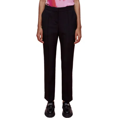 Maje Pilar Ankle Crop Pleated Pants In Black