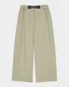 Maje Pillan Wide-leg Gabardine Pants In Khaki