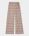 Maje Pantalon En Tweed In Brown